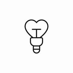 heart shaped bulb icon sign vector