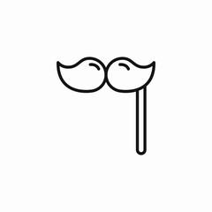 moustache on stick icon sign vector
