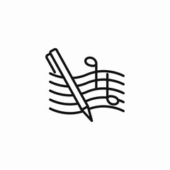 music composition pen icon sign vector