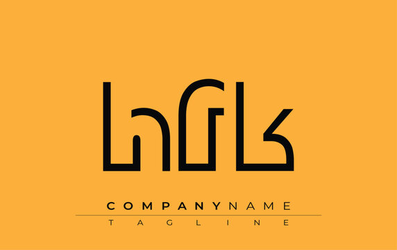 HFK abstract letter design. Modern Business Logo Design With Abstract Typography and Contemporary Style