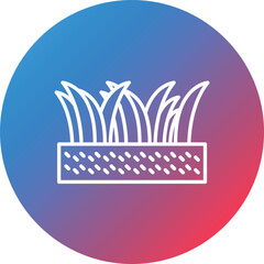 Grass Line Gradient Circle Background Icon