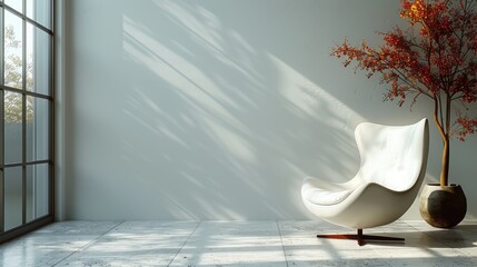 Living room with leather armchair