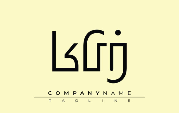 KFJ abstract letter design. Modern Business Logo Design With Abstract Typography and Contemporary Style