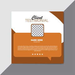 Modern Simple and Clean client testimonial design template.