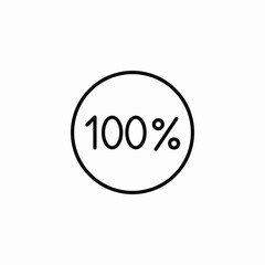 one hundred percent icon sign vector