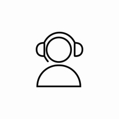 support person headphones icon sign vector