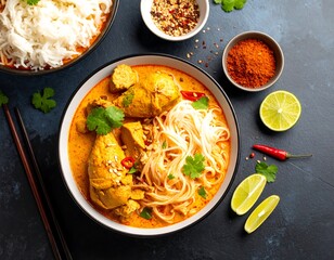 Chicken curry noodle soup