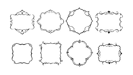 Decorative frames vectors borders vintage label design elegant ornate collection