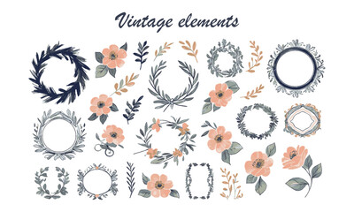 Classic calligraphy swirls, swashes, and floral motifs. Good for greeting cards, wedding invitations, Frames, labels, logos and banners, easily editable.