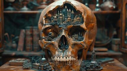 Human skull with dimorphic