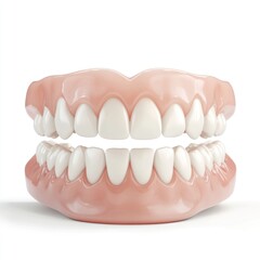 Obraz premium White teeth illustration dentistry realistic.