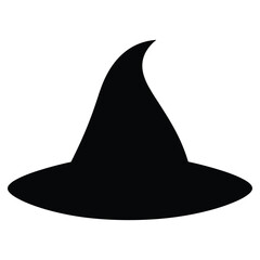 Fototapeta premium Vector art of a black witch hat isolated on a white background