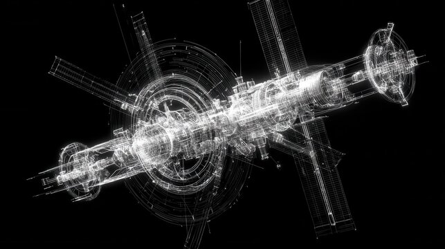 futuristic space station digital blueprint
