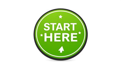 Green button with text START HERE
