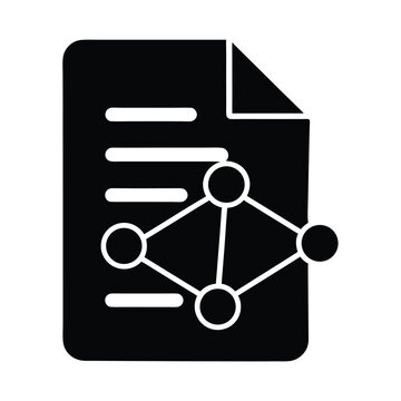 Document data network file connection report information paper silhouette vector illustration