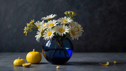 Dark Blue Glass Sphere Vase 