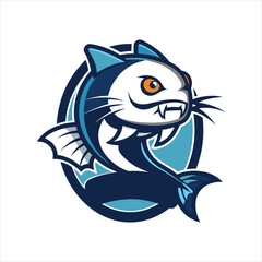 Catfish Fishing Club Mascot Logo Vector Design