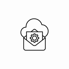 cloud email settings icon sign vector