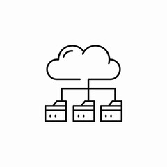 cloud folders network icon sign vector