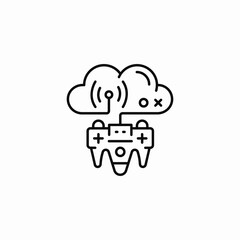 cloud gaming controller icon sign vector