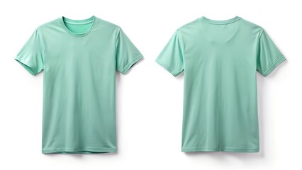 Solid Mint Green Short Sleeve T Shirt Clean White
