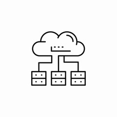 cloud server connection icon sign vector