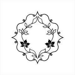 Elegant Floral Frame Silhouette Vector Design
