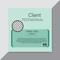 Creative modern and clean client testimonial design.