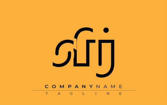 SFJ abstract letter design. Modern Business Logo Design With Abstract Typography and Contemporary Style