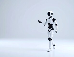 Fototapeta premium Futuristic robot walking