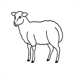 Sheep Continuous Line Art Vector Illustration