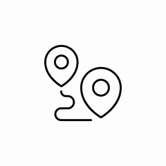 map route pins icon sign vector