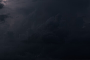 Dark clouds before thunderstorm. Natural disasters.