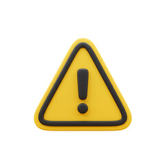 Alert Sign with Exclamation Mark on Yellow Triangle Design for Safety and Warning Visual Communication Element isolated on Black Background