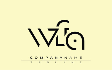 WFA abstract letter design. Modern Business Logo Design With Abstract Typography and Contemporary Style