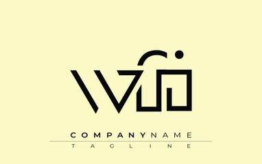 WFI abstract letter design. Modern Business Logo Design With Abstract Typography and Contemporary Style