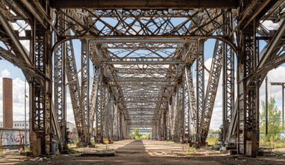 Fototapeta premium Industrial Bridge's Inner Structure