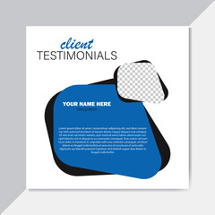 Corporate business Client Testimonial design template.
