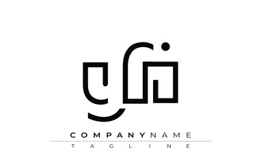 YFI abstract letter design. Modern Business Logo Design With Abstract Typography and Contemporary Style