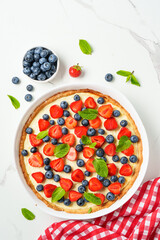 Tart with fresh berry mix.