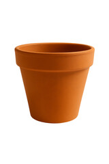 Empty terracotta flower pot isolated on transparent background