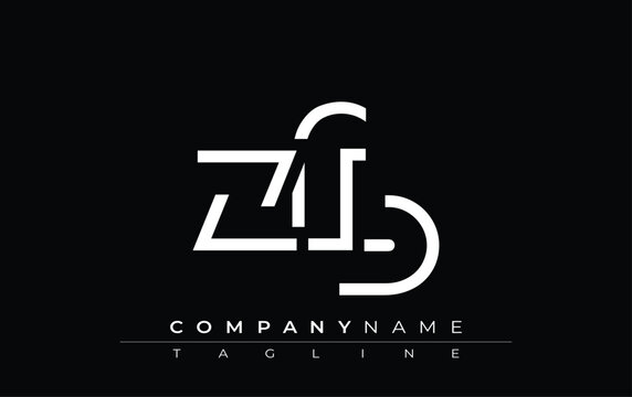 ZFB abstract letter design. Modern Business Logo Design With Abstract Typography and Contemporary Style
