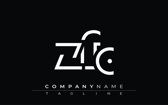 ZFC abstract letter design. Modern Business Logo Design With Abstract Typography and Contemporary Style
