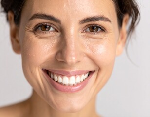 Dewy Skin Woman Close-Up for Skincare and Cosmetics

