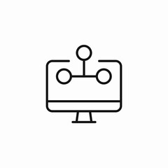 desktop connection diagram icon sign vector