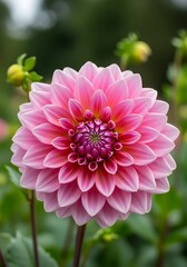 Close-up of a beautiful pink dahlia flower.