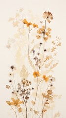 Real pressed dry flowers pattern plant wall.