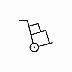 hand truck boxes icon sign vector