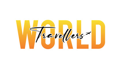 World Travellers text effect vector illustrator.
