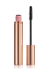 Obraz premium Rose gold mascara tube, open